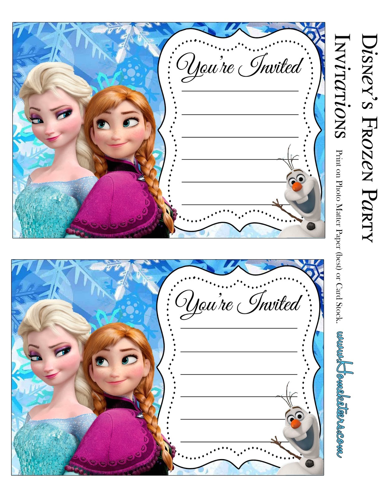 Printable Frozen Birthday Invitations Frozen Party Free Printable Invitations Oh My Fiesta