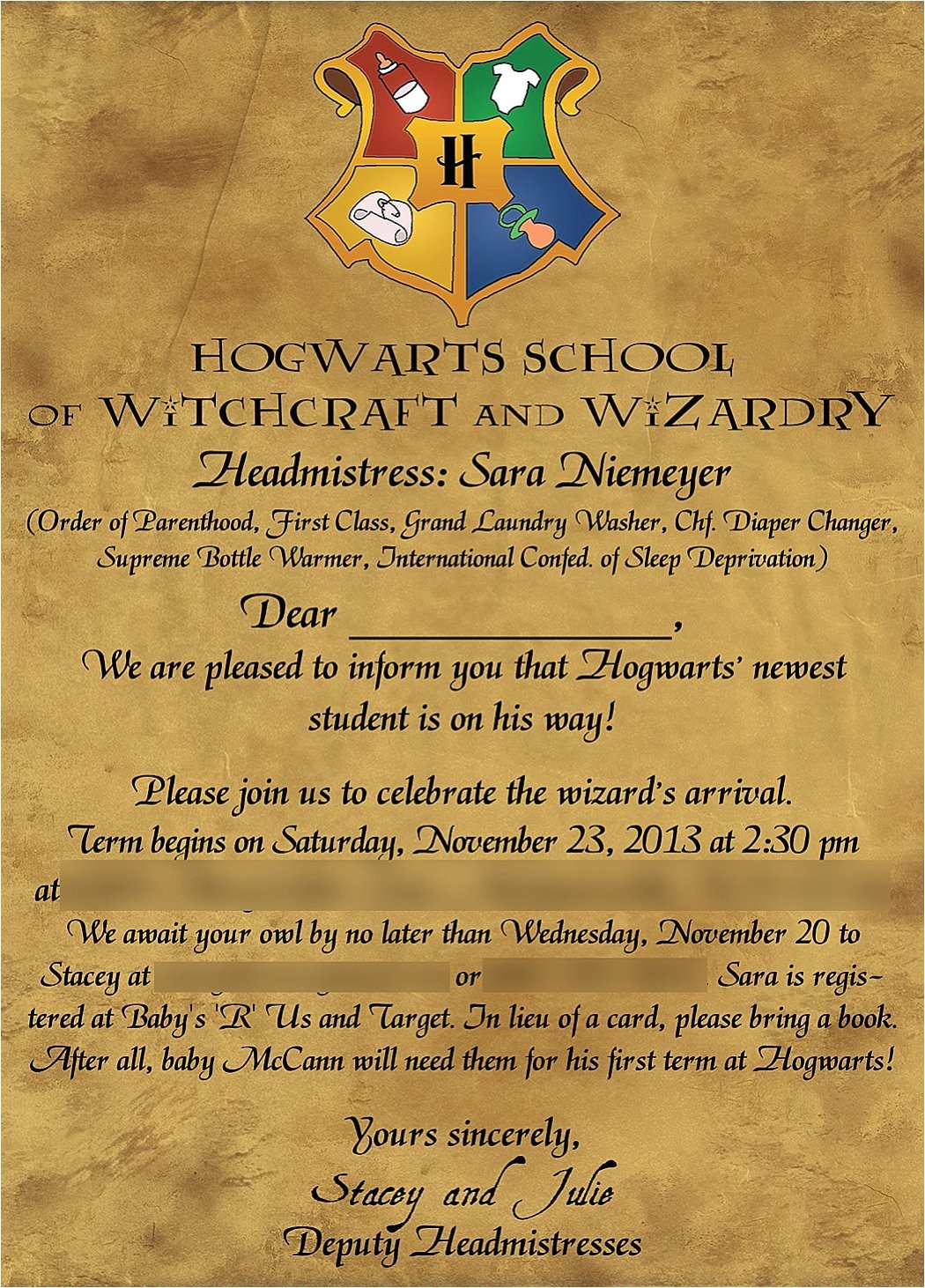 Printable Harry Potter Baby Shower Invitations Harry Potter Baby Shower Invitations