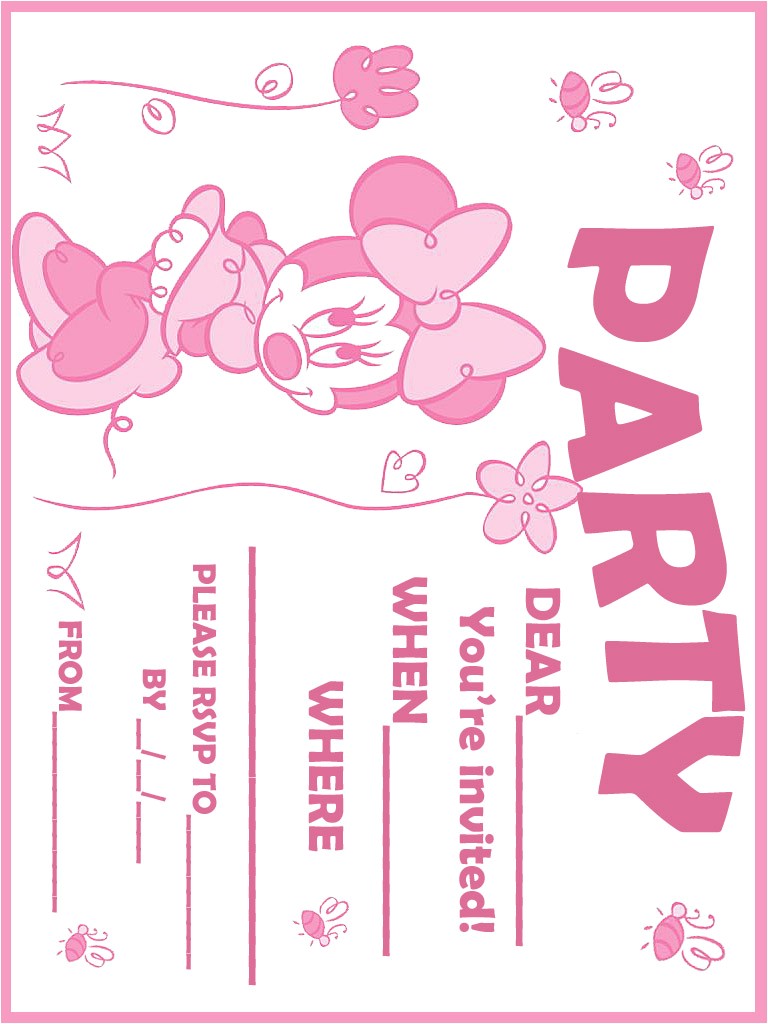 Printable Minnie Mouse First Birthday Invitations Printable Minnie Mouse Birthday Invitations Bagvania