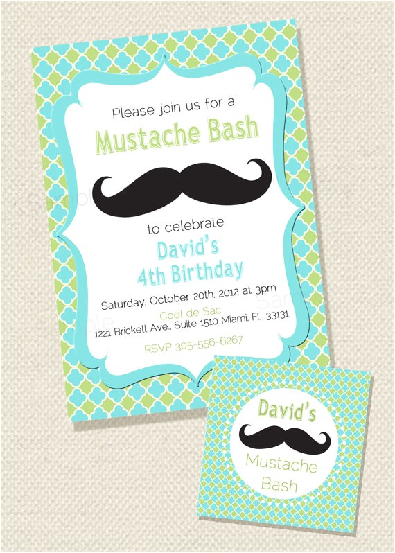 Printable Mustache Birthday Invitations Mustache Sleepover Birthday Bash Printable Party