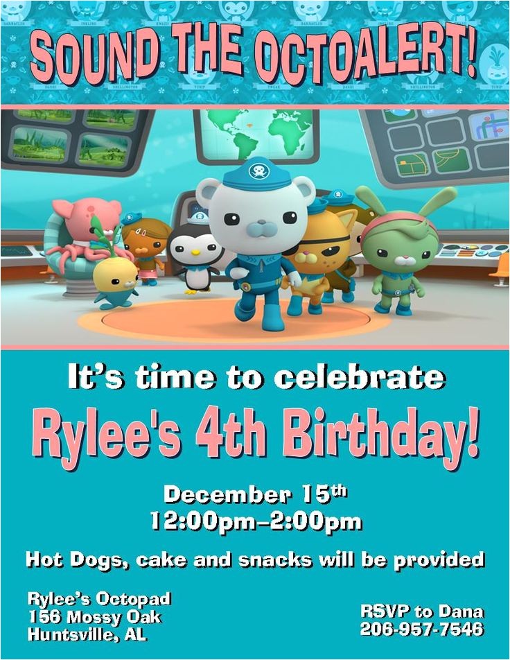 Printable Octonauts Birthday Invitations 12 Printed Octonauts Party Invitations