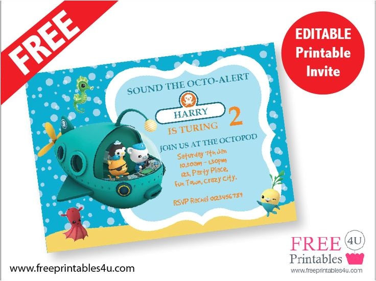 Printable Octonauts Birthday Invitations Free Octonauts Invite Freeprintables4u