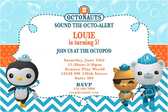 Printable Octonauts Birthday Invitations Octonauts Birthday Invitation Diy Digital by Modpoddesigns