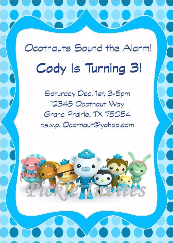 Printable Octonauts Birthday Invitations Octonauts Invitation and Thank You Card Printable