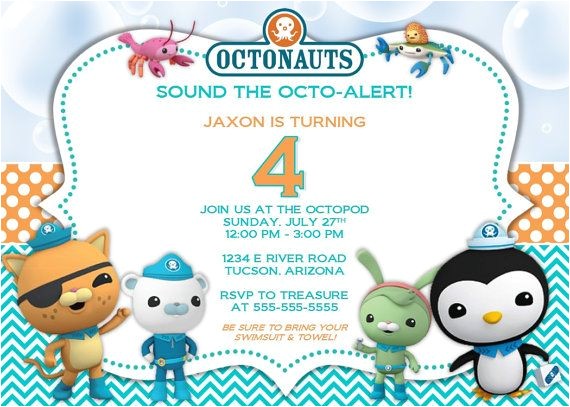 Printable Octonauts Birthday Invitations Printable Boy Girl Birthday Invitations Octonauts