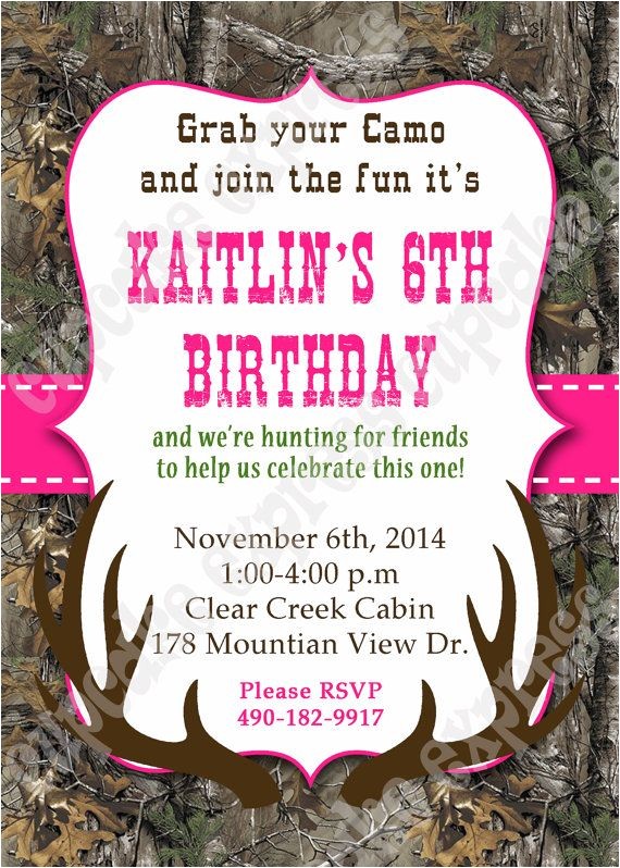 Printable Pink Camo Birthday Invitations Realtree Camo Girl Hunting Birthday Party Printable Printable Pink Camo Birthday Invitations Realtree Camo Girl Hunting Birthday Party Printable