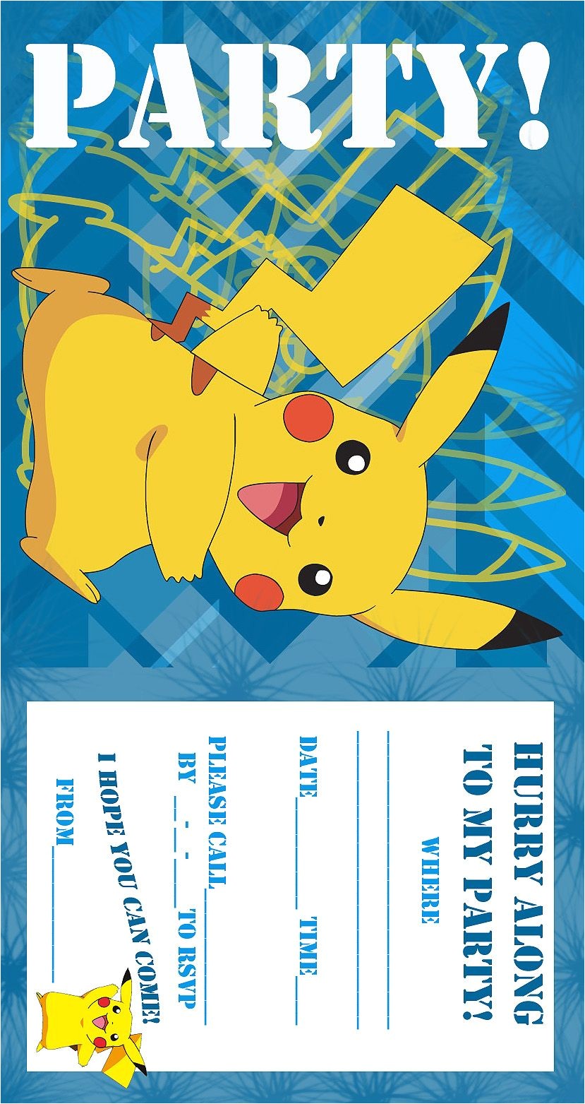 Printable Pokemon Birthday Invitations Pokemon Coloring Pages Birthday Party Invitation Free and