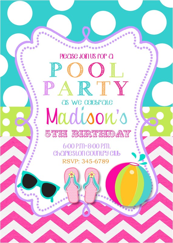 Printable Pool Party Invitations Pool Party Birthday Party Invitations Printable or Digital Printable Pool Party Invitations Pool Party Birthday Party Invitations Printable or Digital