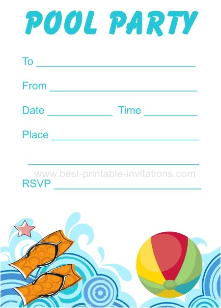 Printable Pool Party Invitations Printable Pool Party Invitation