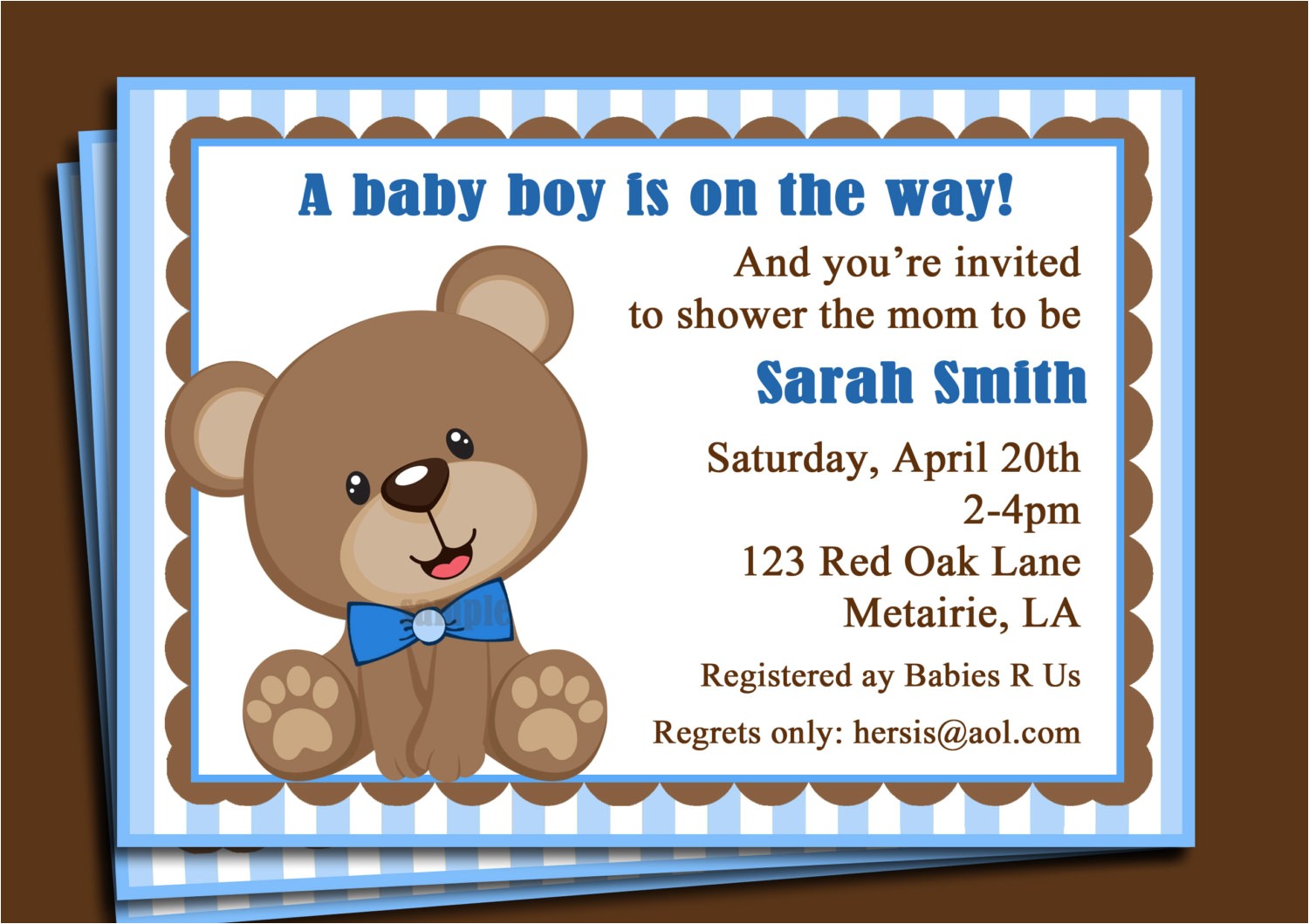 Printable Teddy Bear Baby Shower Invitations Blue Teddy Bear Invitation Printable or Printed with Free Printable Teddy Bear Baby Shower Invitations Blue Teddy Bear Invitation Printable or Printed with Free