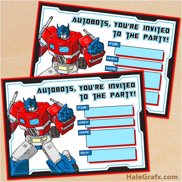 Printable Transformer Birthday Invitations Free Printable G1 Transformers Birthday Invitation