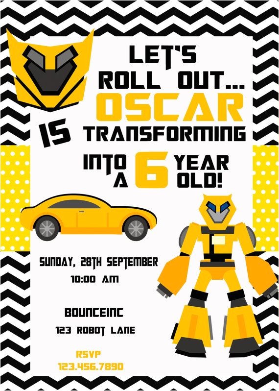 Printable Transformer Birthday Invitations Transforming Birthday Invitation Printable 4×6 by Printable Transformer Birthday Invitations Transforming Birthday Invitation Printable 4×6 by