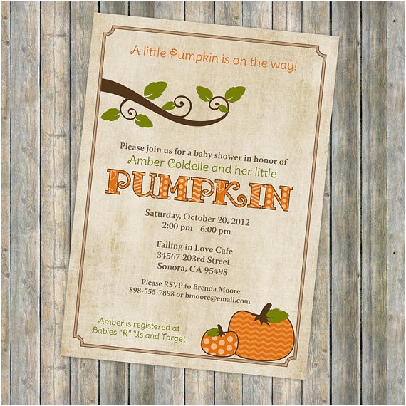 Pumpkin Baby Shower Invitations Etsy Pumpkin Baby Shower Invitations Baby by Freshlysqueezedcards