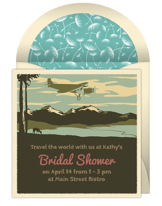 Punchbowl Bridal Shower Invitations Around the World theme Bridal Shower