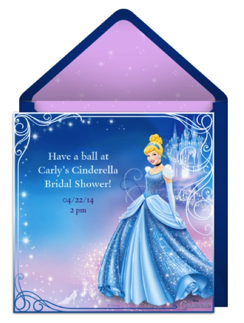 Punchbowl Bridal Shower Invitations Cinderella themed Bridal Shower