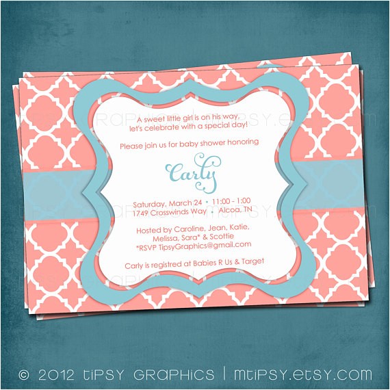 Punchbowl Bridal Shower Invitations Pretty Punch Quatrefoil Graduation Baby Bridal Shower
