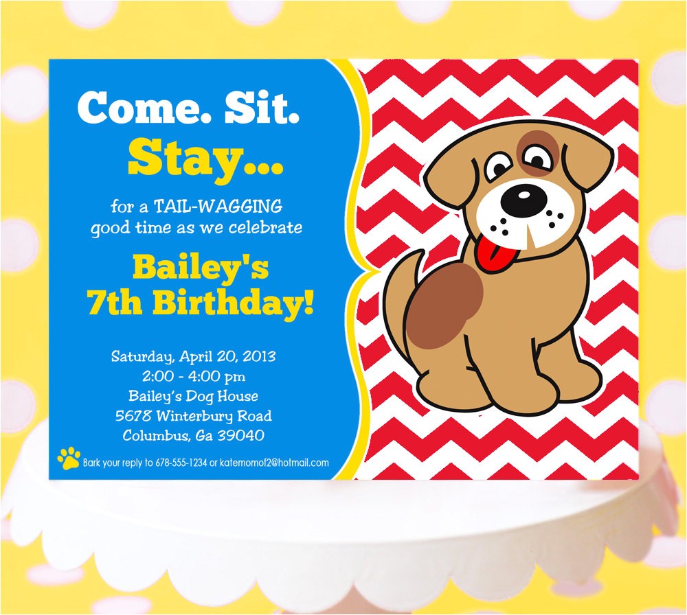 Puppy Birthday Party Invites Puppy Party Invitation Puppy Birthday Invitation Printable