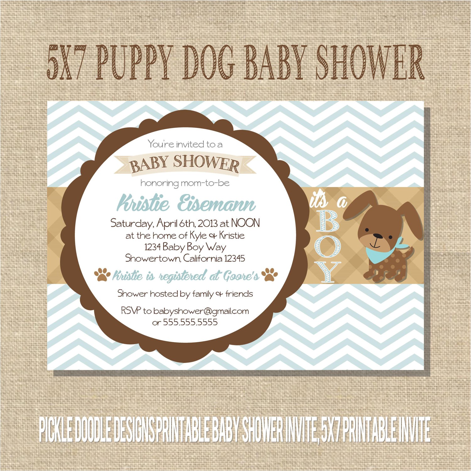 Puppy Dog Baby Shower Invitations Puppy Dog Baby Boy Shower Invitation Blue & by