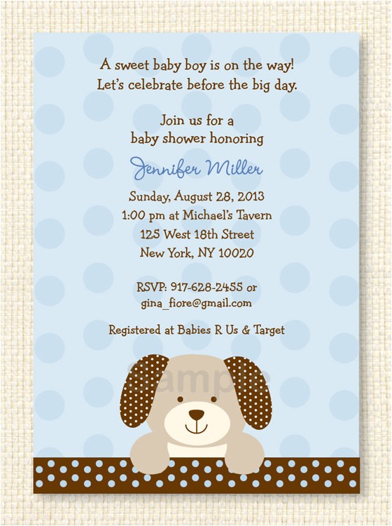 Puppy Dog Baby Shower Invitations Puppy Dog Baby Shower Invitation Editable by
