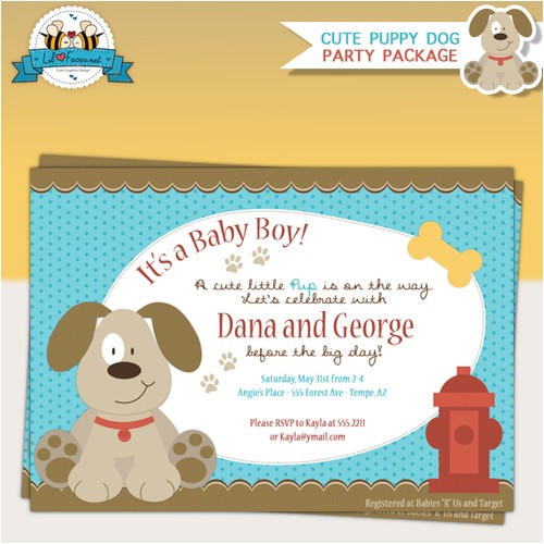 Puppy Dog Baby Shower Invitations Puppy Dog Baby Shower Invitation