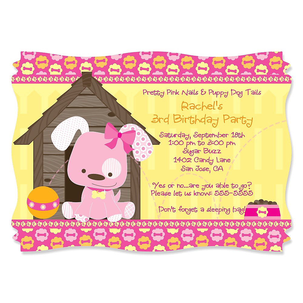 Puppy Dog Party Invites Dog themed Birthday Party Invitations Dolanpedia