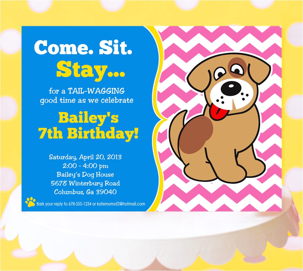Puppy Dog Party Invites Puppy Party Invitation Puppy Birthday Invitation Dog