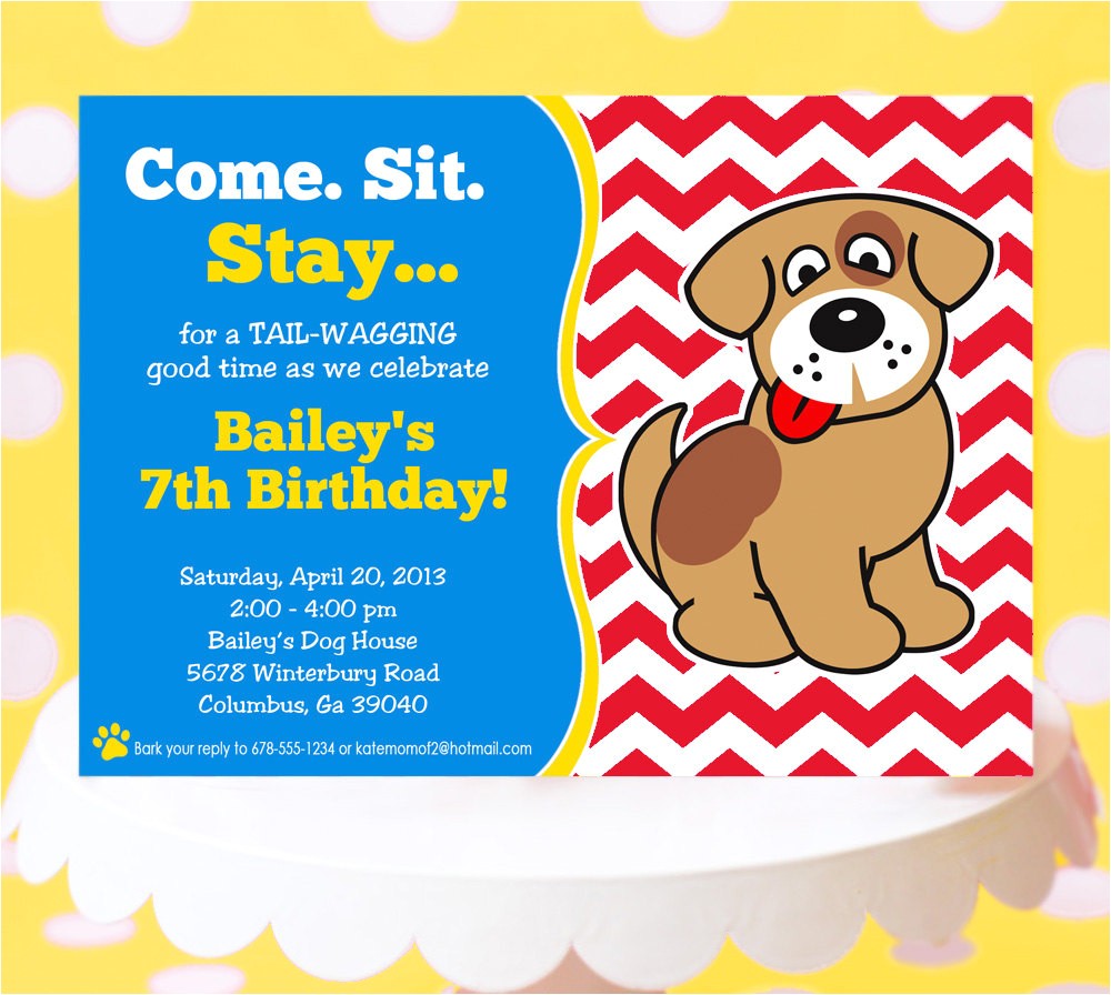 Puppy Dog Party Invites Puppy Party Invitation Puppy Birthday Invitation Printable