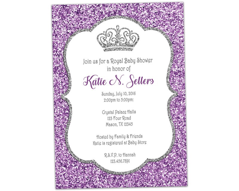 Purple and Silver Baby Shower Invitations 30ct Purple Princess Baby Shower Invitation Purple