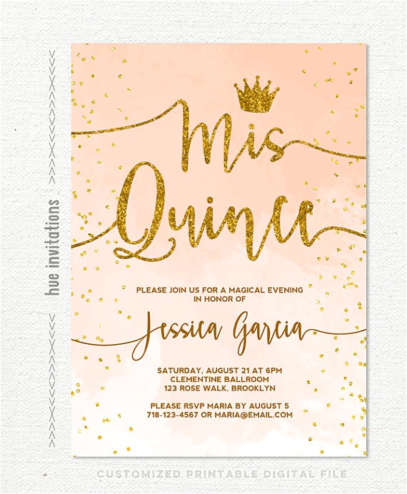 Quinceanera Invitations Designs Quinceanera Invitation Coral Peach Watercolor Gold Quinceanera Invitations Designs Quinceanera Invitation Coral Peach Watercolor Gold