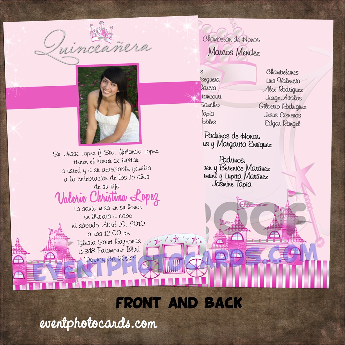 Quinceanera Invitations with Picture event Photo Cards Beautiful Quinceaner...