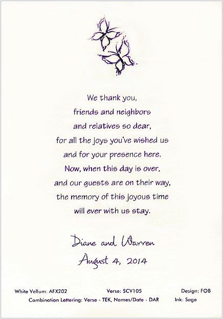 Quinceanera Poems for Invitations Thank You Quotes for Wedding Favors Wedding Scrolls