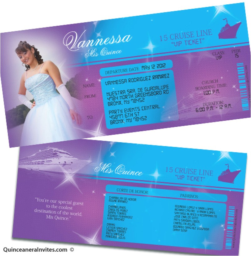 Quinceanera Ticket Invitations Free Printable Quinceanera Invitation Ticket