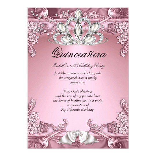 Quinceaneras Invitations Cards Quinceanera Pink 15th Birthday Party Card Zazzle Com