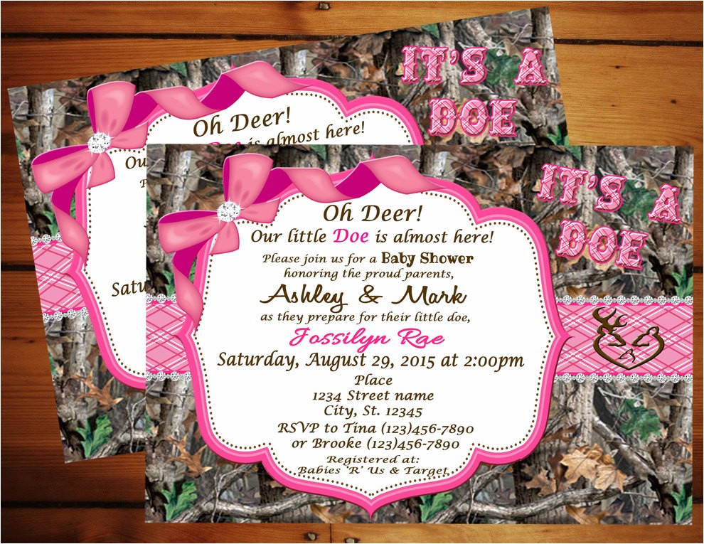 Realtree Camo Baby Shower Invitations Camouflage Baby Shower Invitations