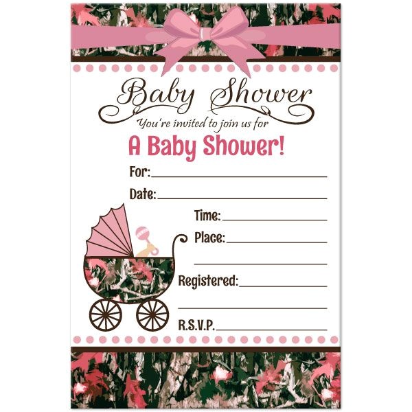 Realtree Camo Baby Shower Invitations Realtree Camo Pink Baby Shower Invitation