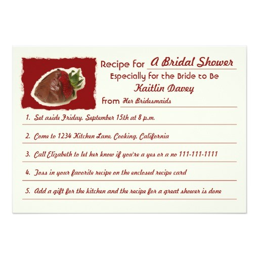 Recipe themed Bridal Shower Invitation Wording Recipe Bridal Shower Invitations Recipe themed Bridal Shower Invitation Wording Recipe Bridal Shower Invitations