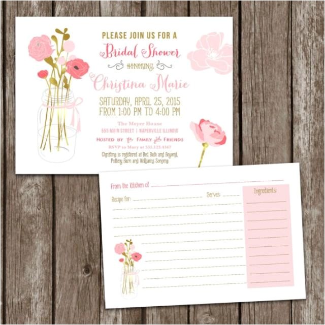 Recipe themed Bridal Shower Invitation Wording Sale Digital Printable Mason Jar Bridal Shower Recipe themed Bridal Shower Invitation Wording Sale Digital Printable Mason Jar Bridal Shower