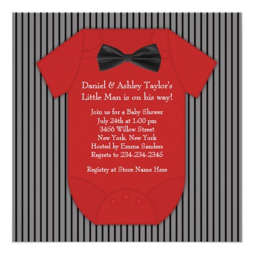 Red and Black Baby Shower Invitations Red and Black Pinstripe Baby Shower 5 25×5 25 Square Paper