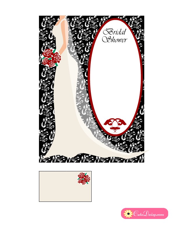 Red and Black Bridal Shower Invitations Free Printable Black and Red Bridal Shower Invitations