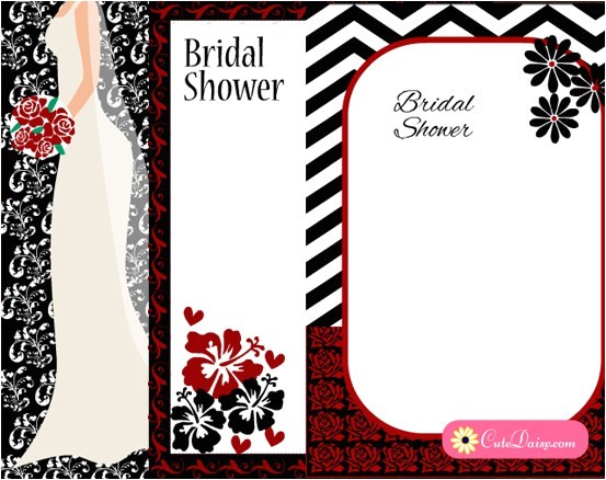 Red and Black Bridal Shower Invitations Free Printable Black and Red Bridal Shower Invitations