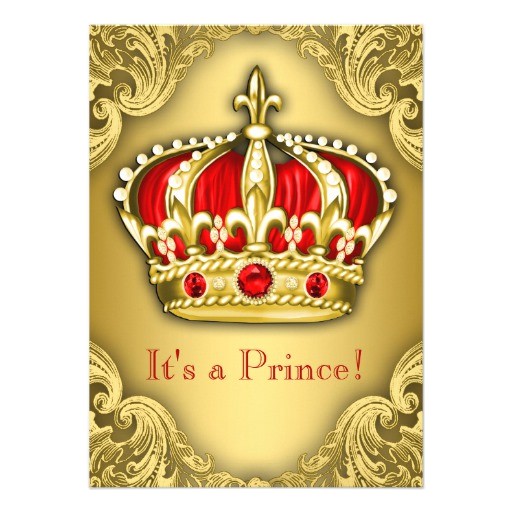 Red and Gold Baby Shower Invitations Fancy Prince Baby Shower Red and Gold 4 5×6 25 Paper