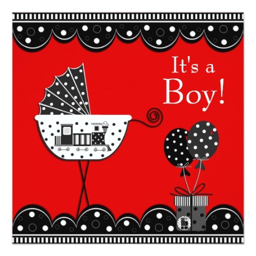 Red Black and White Baby Shower Invitations Red and Black Train Baby Boy Shower Invitation