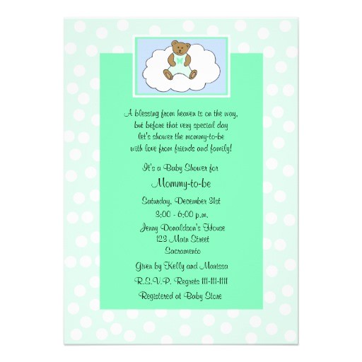 Religious Baby Shower Invitations Christian Religious Baby Shower Invitation Green 5" X 7