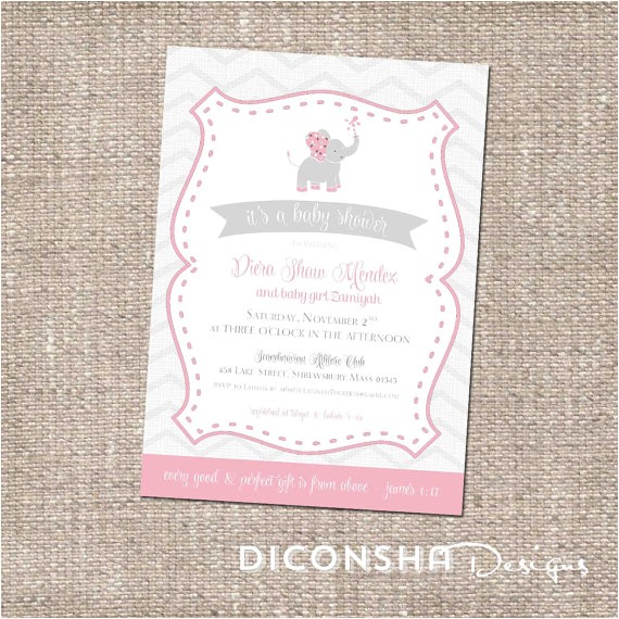 Religious Baby Shower Invitations Items Similar to Elephant Christian Baby Shower Invitation