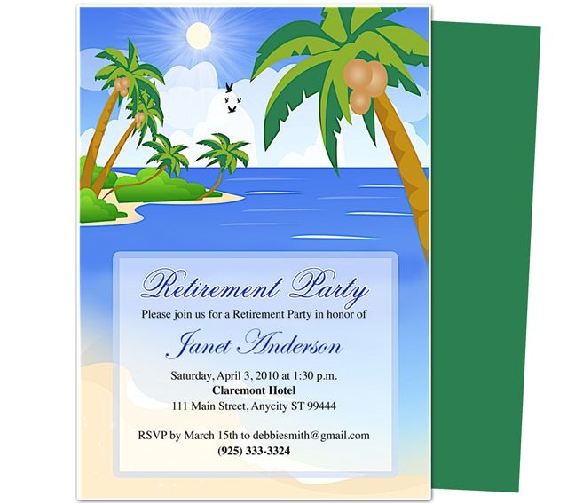 Retirement Party Invitation Template Free Retirement Templates Paradise Retirement Party