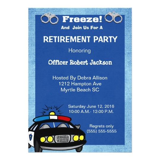 Retirement Party Invitation Wording Funny Funny Police Officer Retirement Invitation Zazzle Com