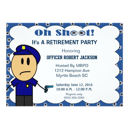 Retirement Party Invitation Wording Funny Funny Police Officer Retirement Invitation Zazzle Com