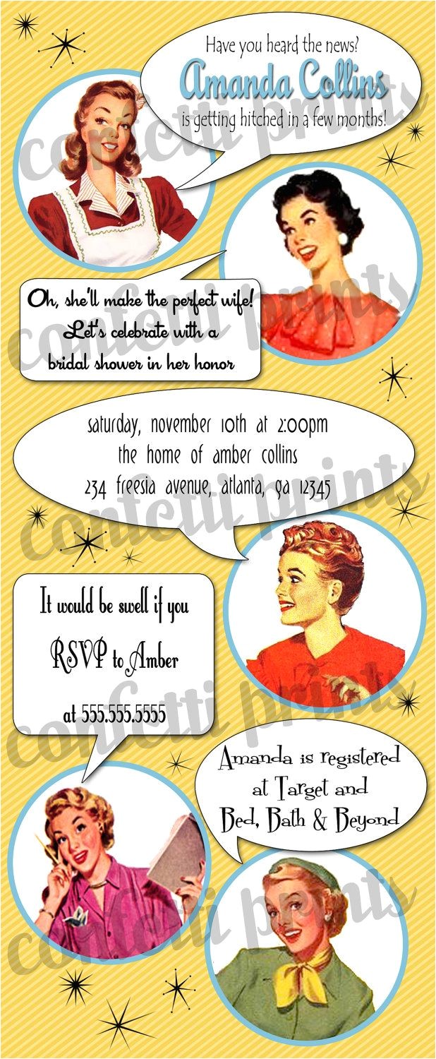 Retro Housewife Bridal Shower Invitations 44 Best Retro Housewife Bridal Shower Images On Pinterest