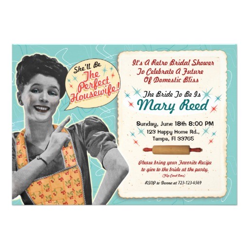 Retro Housewife Bridal Shower Invitations Retro Housewife Bridal Shower Invitation Template 5" X 7