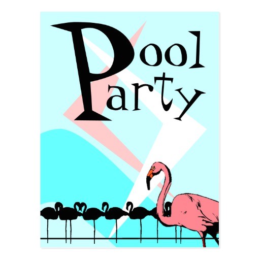 Retro Pool Party Invitations Retro Flamingo Pool Party Invitation Postcards Pcs